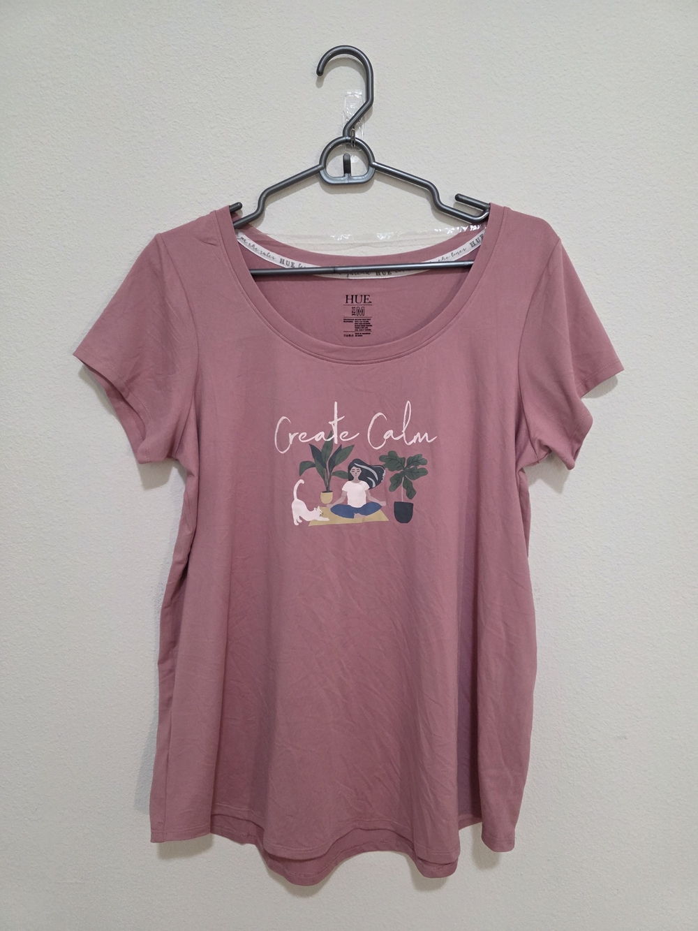 Hue 'Create Calm' Scoop Neck Women's Top - Dusty Rose